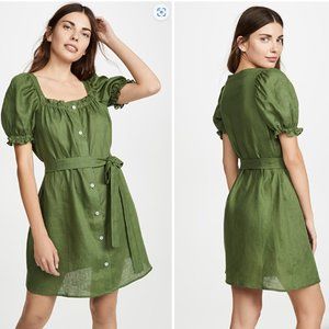 Sleeper Brigitte Linen Mini Dress  WITHOUT WAIST TIE